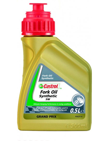 ACEITE DE HORQUILLA SINTÉTICO CASTROL 5W (BOTELLA 500 ML) | Lugrasa