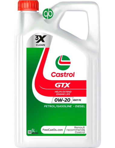 LATA CASTROL GTX 0W20 RN17 FE 5L